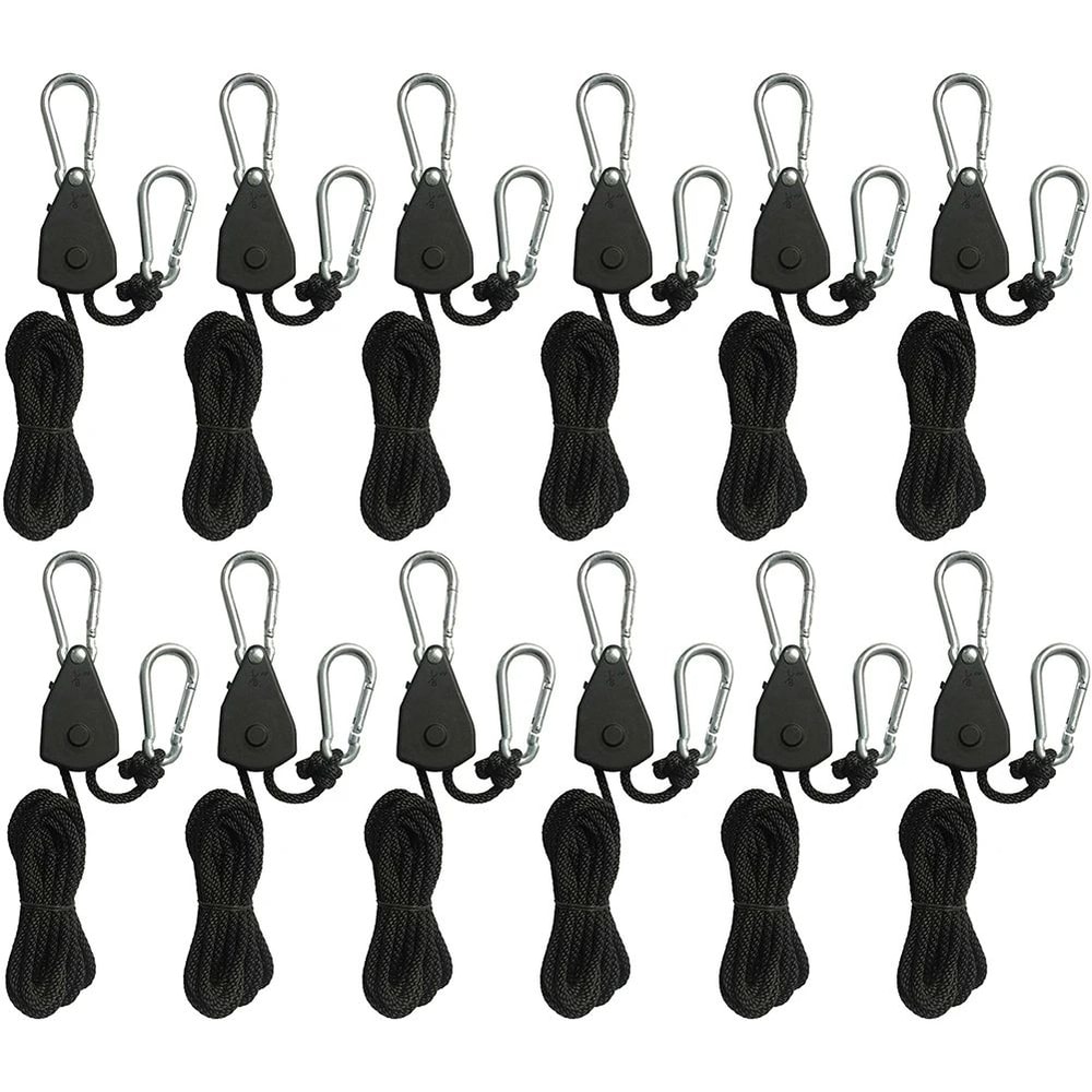 Ultimate Outdoor Tent Ratchet Rope Tensioner Set Adjustable Camping Guyline Pulley System 12