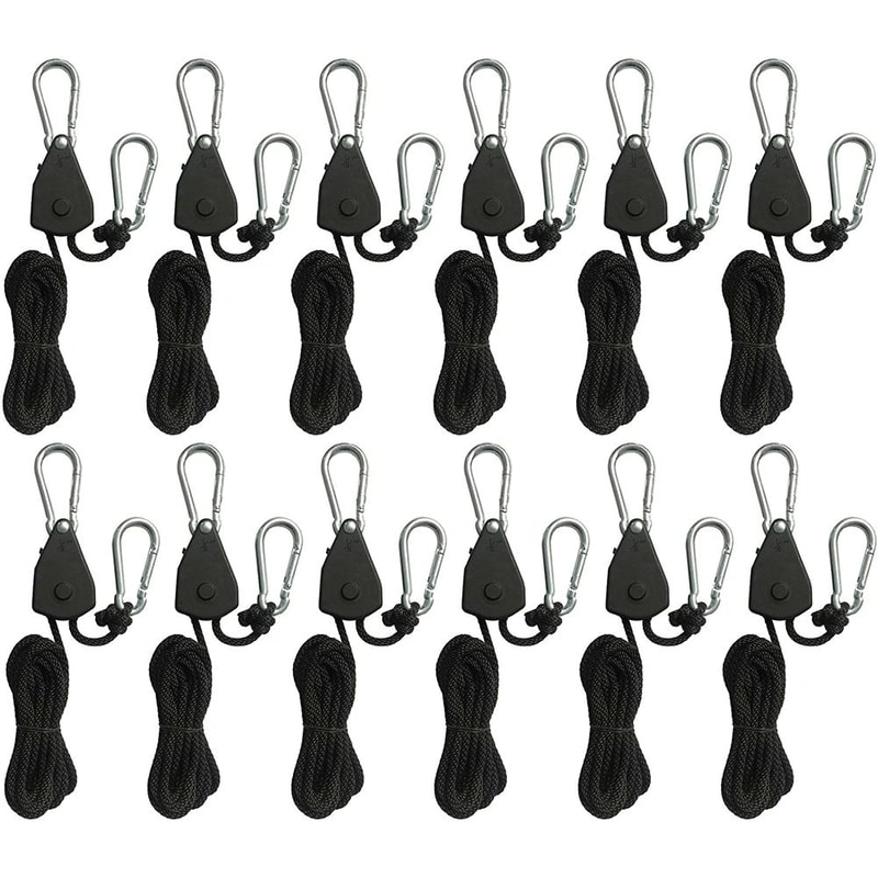 Ultimate Outdoor Tent Ratchet Rope Tensioner Set Adjustable Camping Guyline Pulley System 12