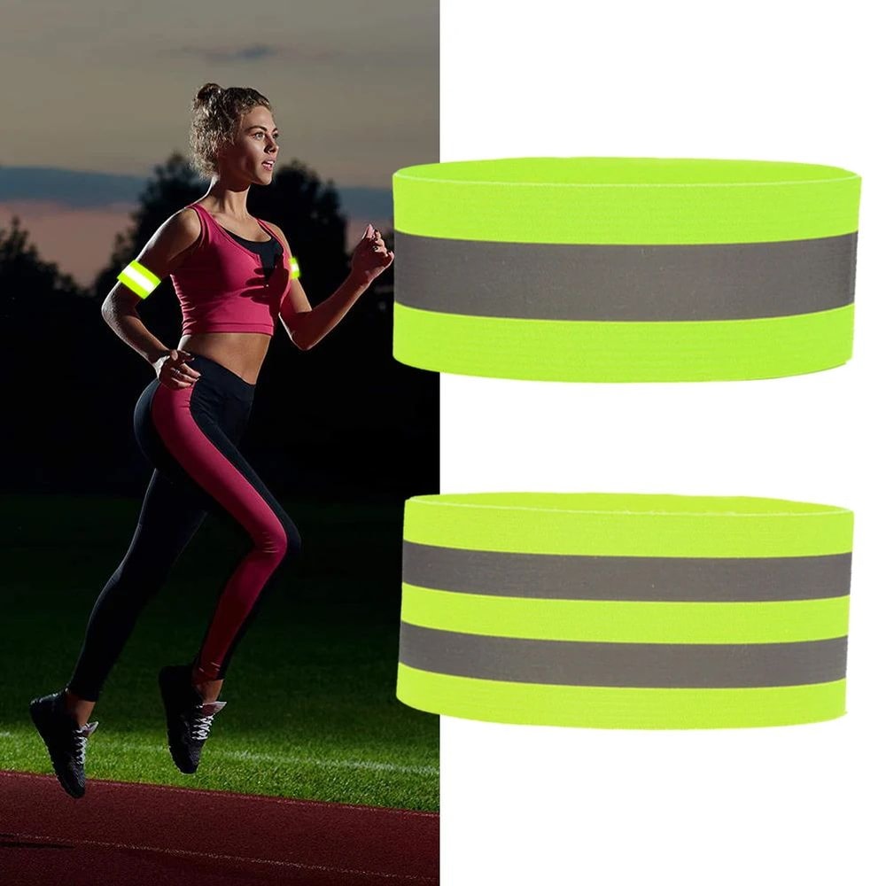 Reflective Safety Bands For Night Running Walking Cycling Adjustable Elastic Wrist Ankle Arm Str 1