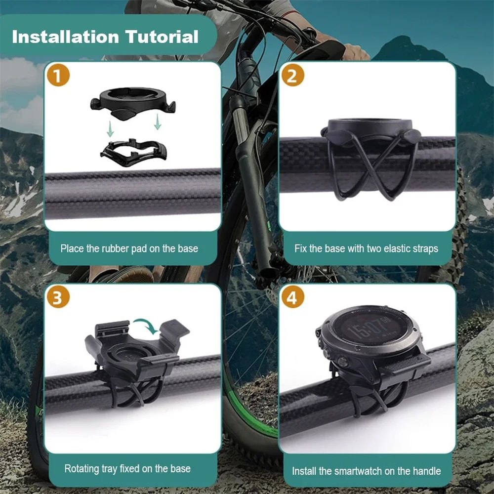 QuickFit Adjustable Bicycle Speedometer Mount For Garmin Watches 202226mm 4
