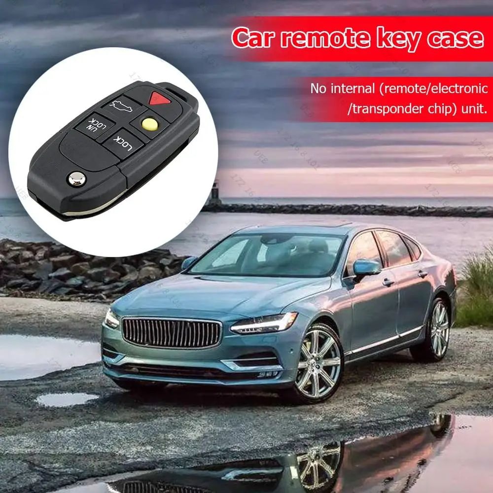 Volvo 5Button Flip Key Case Replacement For S60 S80 V70 XC90 2