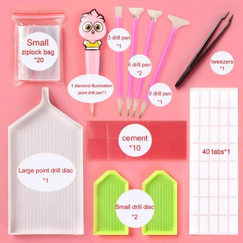 DIY Diamond Painting Tool Kit With 5D Embroidery Pen Tweezers Glue Precision Accessories Set 0