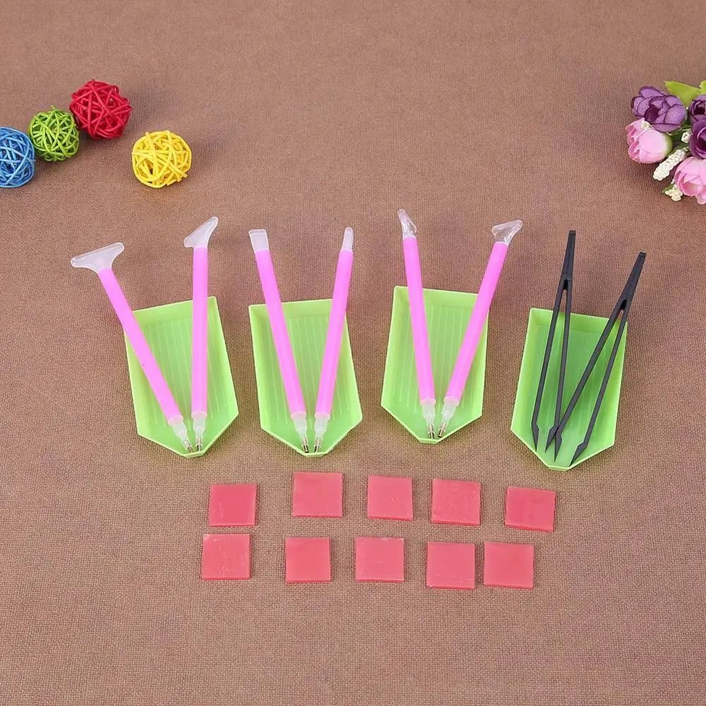 DIY Diamond Painting Tool Kit With 5D Embroidery Pen Tweezers Glue Precision Accessories Set 4