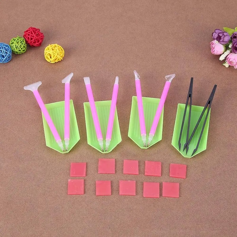 DIY Diamond Painting Tool Kit With 5D Embroidery Pen Tweezers Glue Precision Accessories Set 4