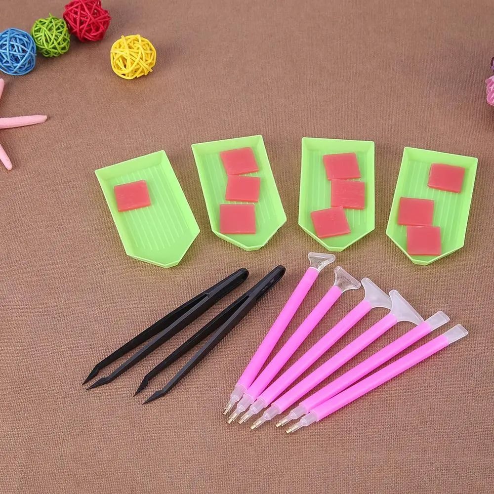 DIY Diamond Painting Tool Kit With 5D Embroidery Pen Tweezers Glue Precision Accessories Set 5