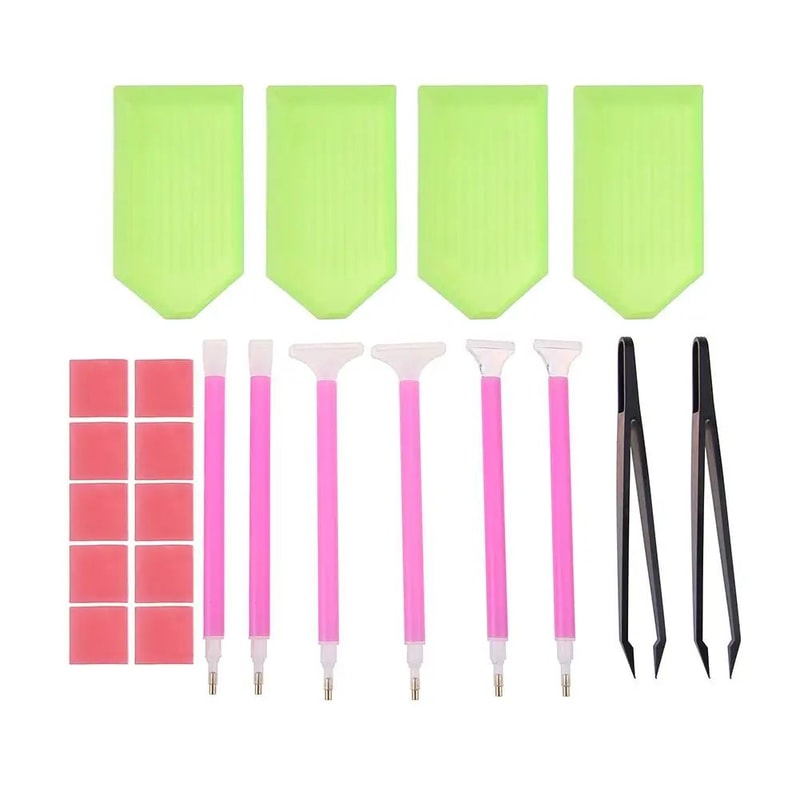 DIY Diamond Painting Tool Kit With 5D Embroidery Pen Tweezers Glue Precision Accessories Set 6