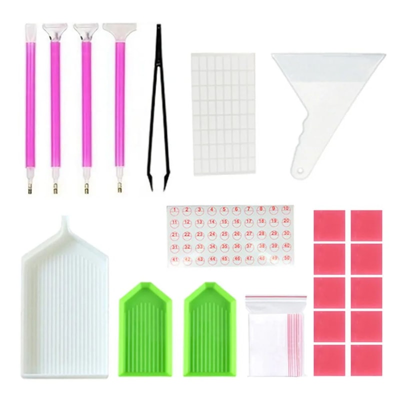 DIY Diamond Painting Tool Kit With 5D Embroidery Pen Tweezers Glue Precision Accessories Set 11