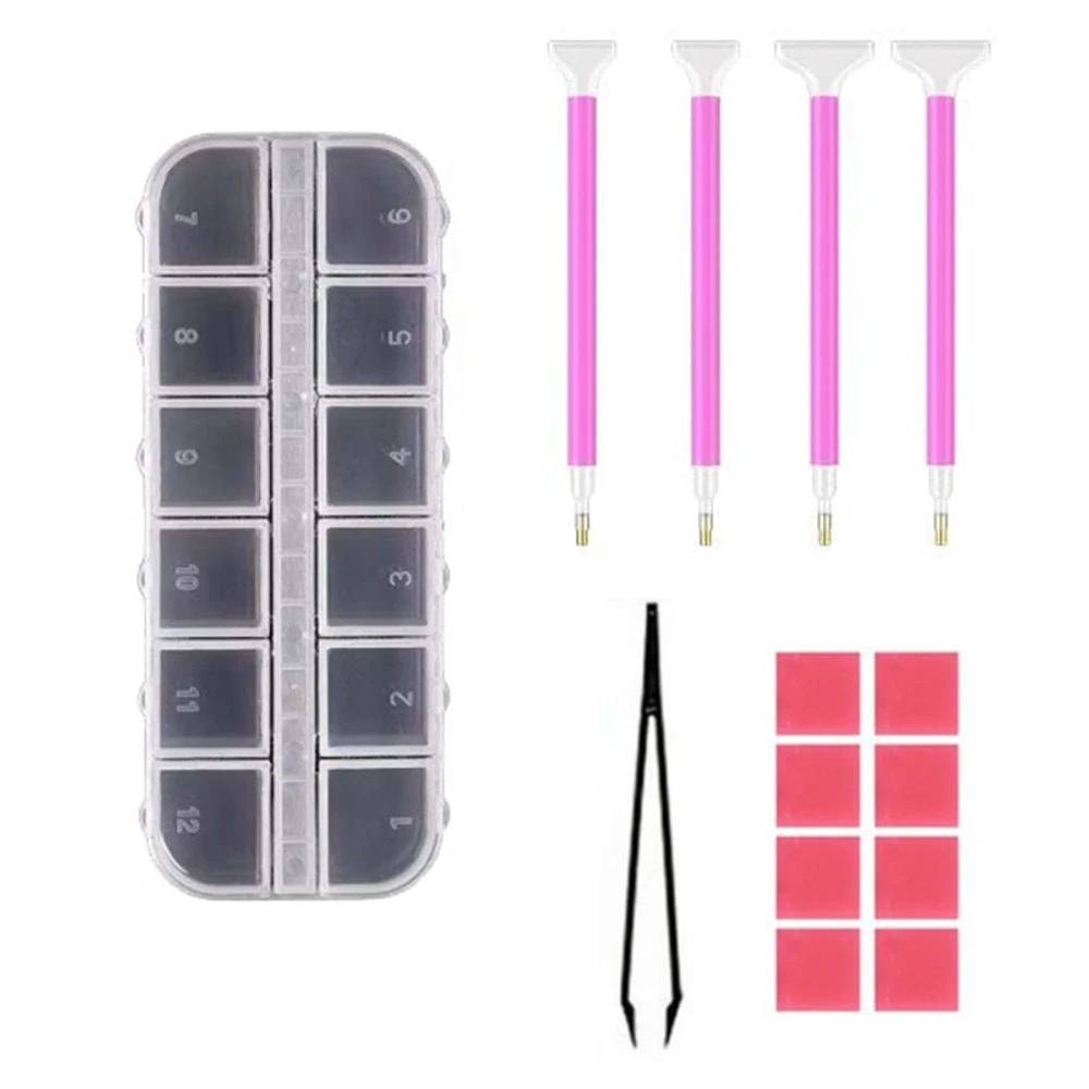 DIY Diamond Painting Tool Kit With 5D Embroidery Pen Tweezers Glue Precision Accessories Set 12