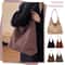 Vintage Suede Hobo Shoulder Bag Large Capacity Retro Work Tote For Women 2
