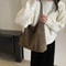 Vintage Suede Hobo Shoulder Bag Large Capacity Retro Work Tote For Women 5