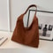 Vintage Suede Hobo Shoulder Bag Large Capacity Retro Work Tote For Women 10