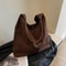 Vintage Suede Hobo Shoulder Bag Large Capacity Retro Work Tote For Women 7
