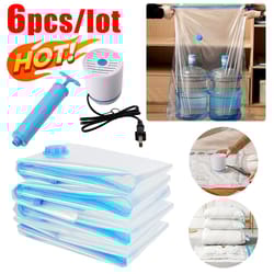 6-piece vacuum storage bags with electric pump – space-saving compression bags for clothes & bedding