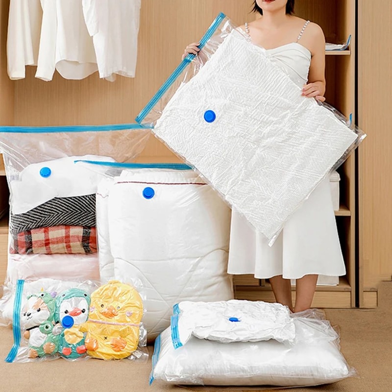 6Piece Vacuum Storage Bags With Electric Pump SpaceSaving Compression Bags For Clothes Bedding 3