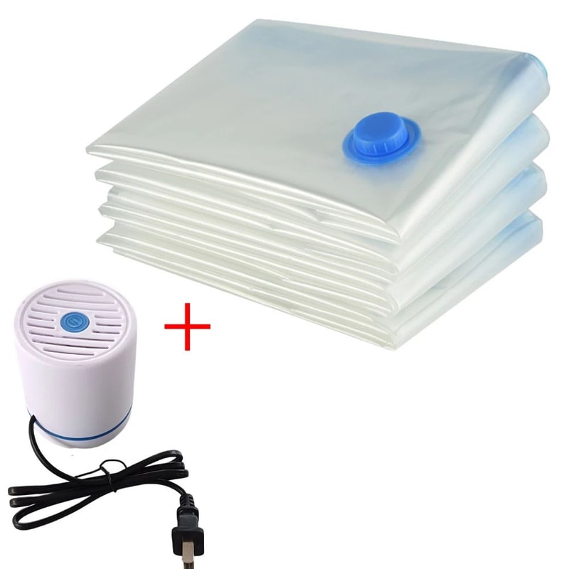 6Piece Vacuum Storage Bags With Electric Pump SpaceSaving Compression Bags For Clothes Bedding 7