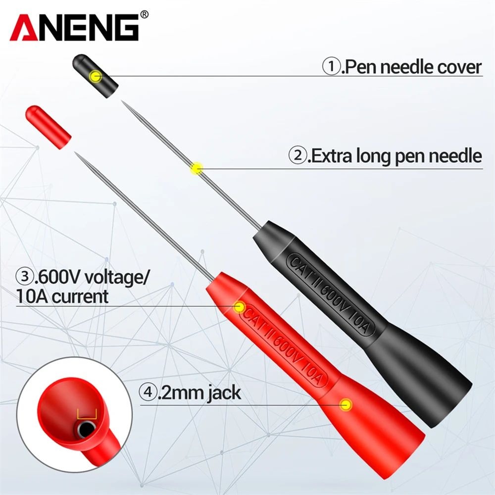 Insulation Piercing Needles Multimeter Test Probes 600V 10A Automotive Electrical Testing Tool 2pc 9