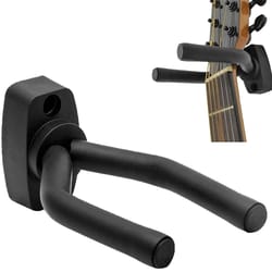 wall mount guitar hanger with non-slip auto-lock bracket for electric, bass & ukulele