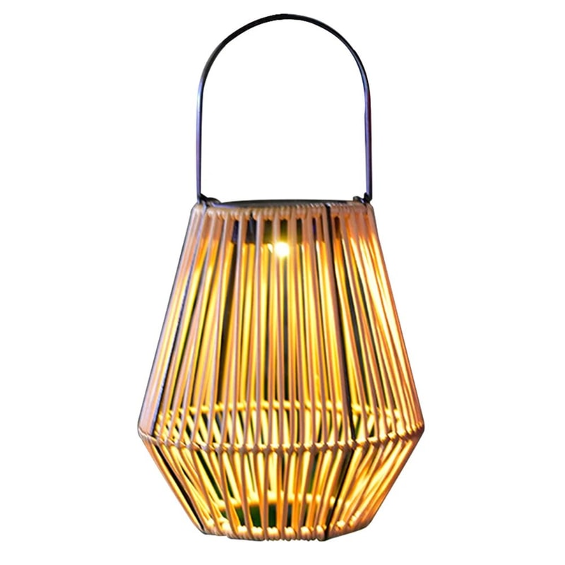 Solar Rattan Outdoor Lantern With Handle Waterproof Hanging Standing Garden Light 6