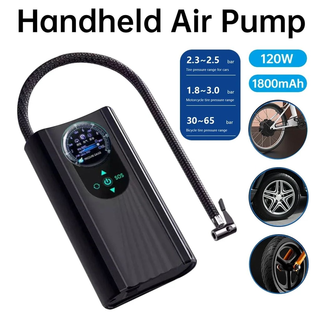 12V Portable Car Tire Inflator High Precision Electric Air Compressor With Digital Gauge 0