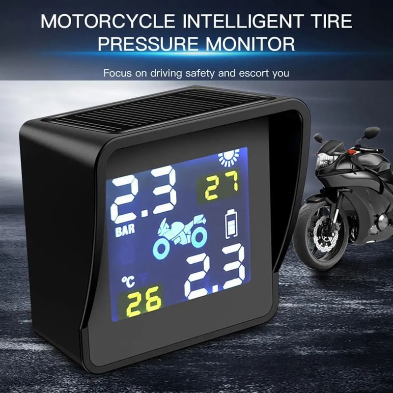 SolarPowered Motorcycle TPMS With Dual HighPrecision Sensors 1
