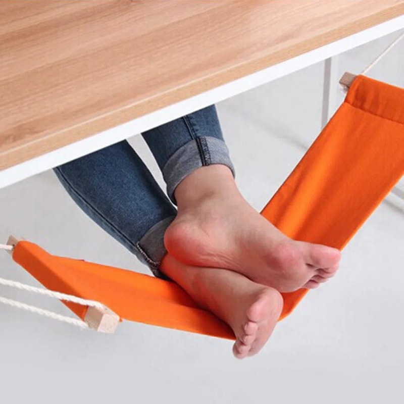 Portable UnderDesk Foot Hammock Adjustable Footrest For Office Home 2