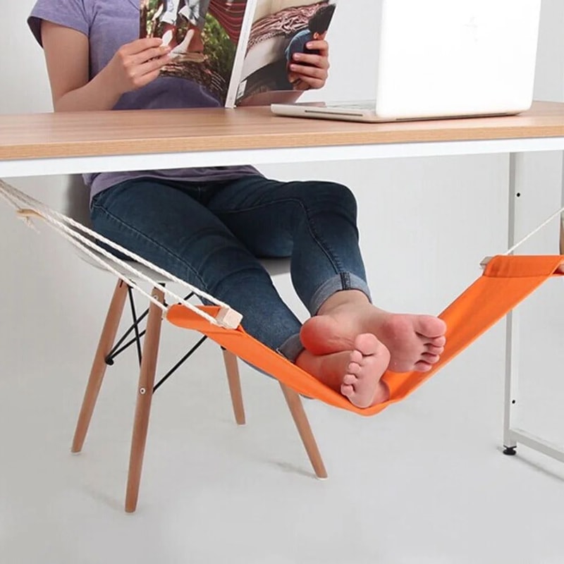 Portable UnderDesk Foot Hammock Adjustable Footrest For Office Home 3