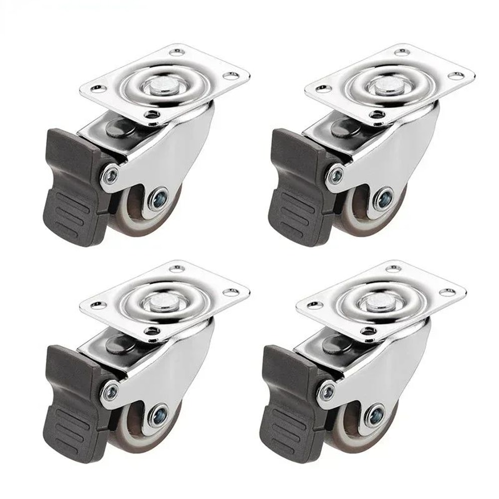 Soft Rubber Swivel Furniture Caster Wheels 4Pack Universal Rolling Casters For Furniture Carts 1
