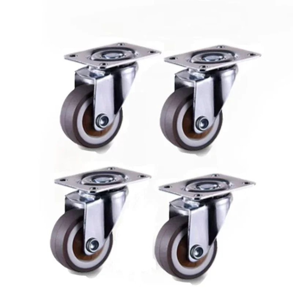 Soft Rubber Swivel Furniture Caster Wheels 4Pack Universal Rolling Casters For Furniture Carts 6