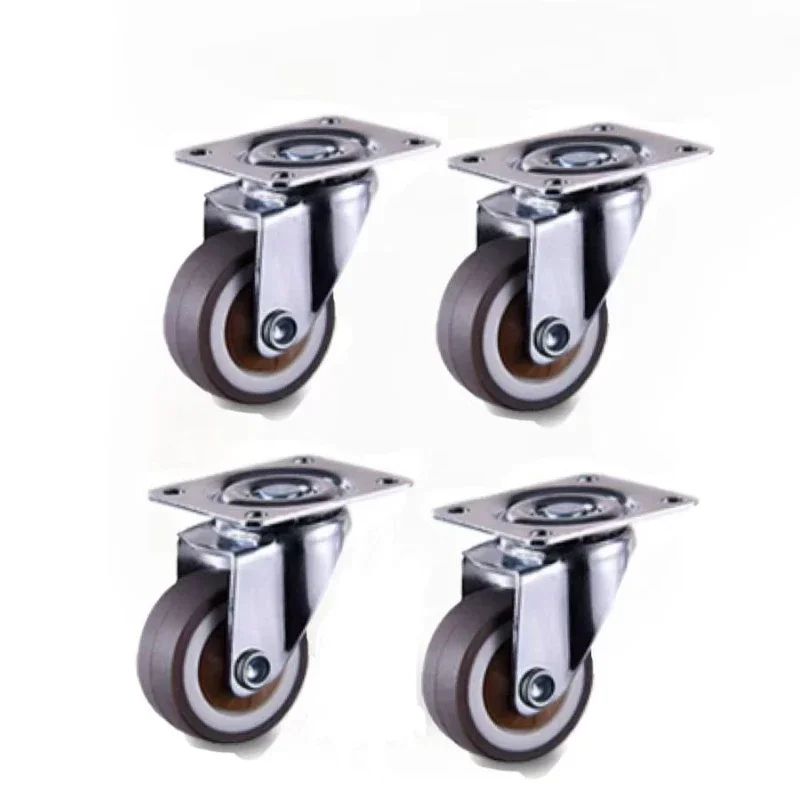 Soft Rubber Swivel Furniture Caster Wheels 4Pack Universal Rolling Casters For Furniture Carts 6