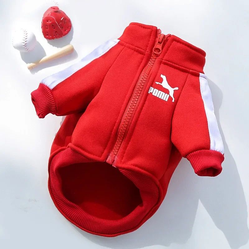 Winter Baseball Dog Jacket For Small Medium Dogs Warm Puppy Pet Vest Coat 6