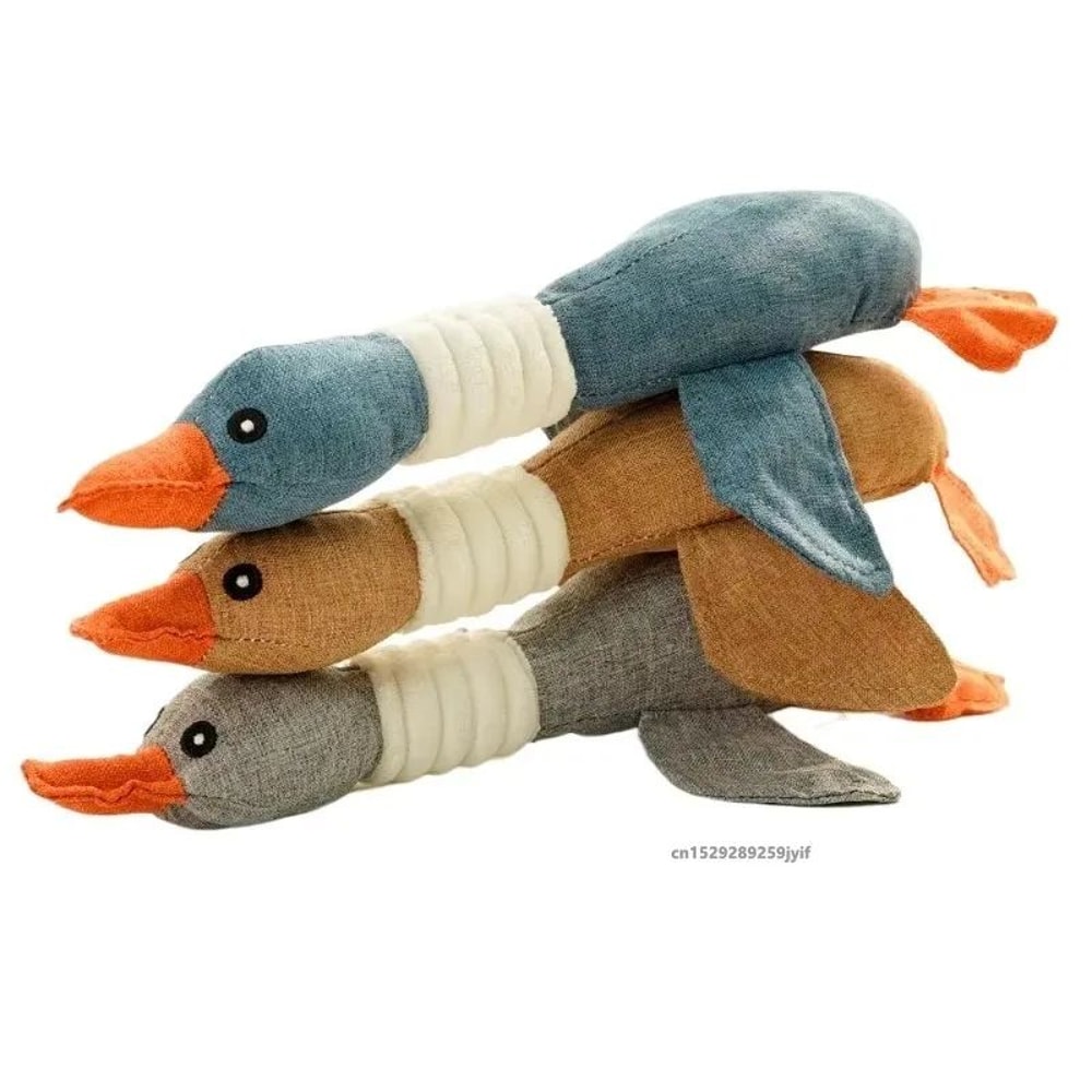 Wild Goose Squeaky Dog Cat Chew Toy BiteResistant Teeth Cleaning Interactive Pet Toy 2