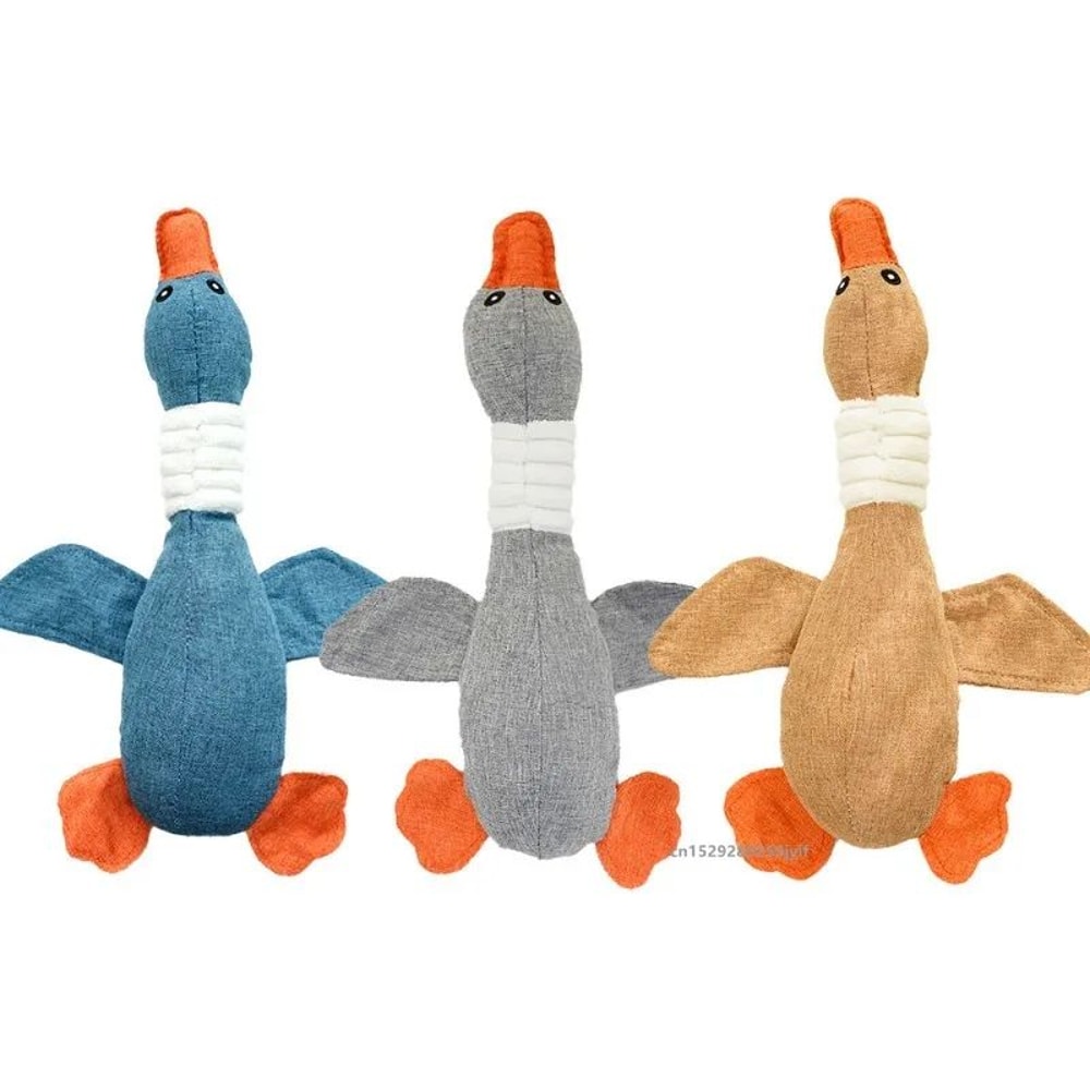 Wild Goose Squeaky Dog Cat Chew Toy BiteResistant Teeth Cleaning Interactive Pet Toy 3