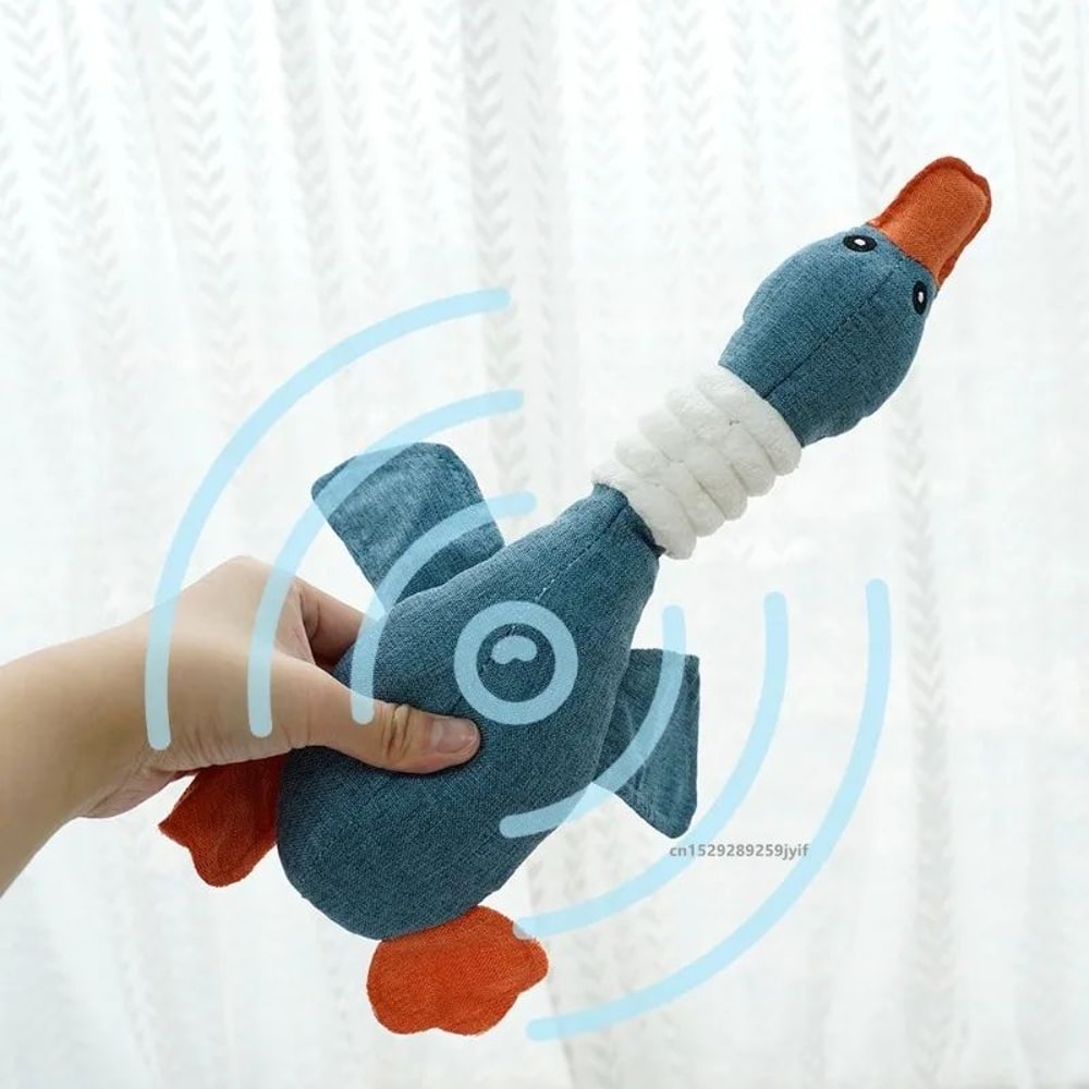 Wild Goose Squeaky Dog Cat Chew Toy BiteResistant Teeth Cleaning Interactive Pet Toy 4