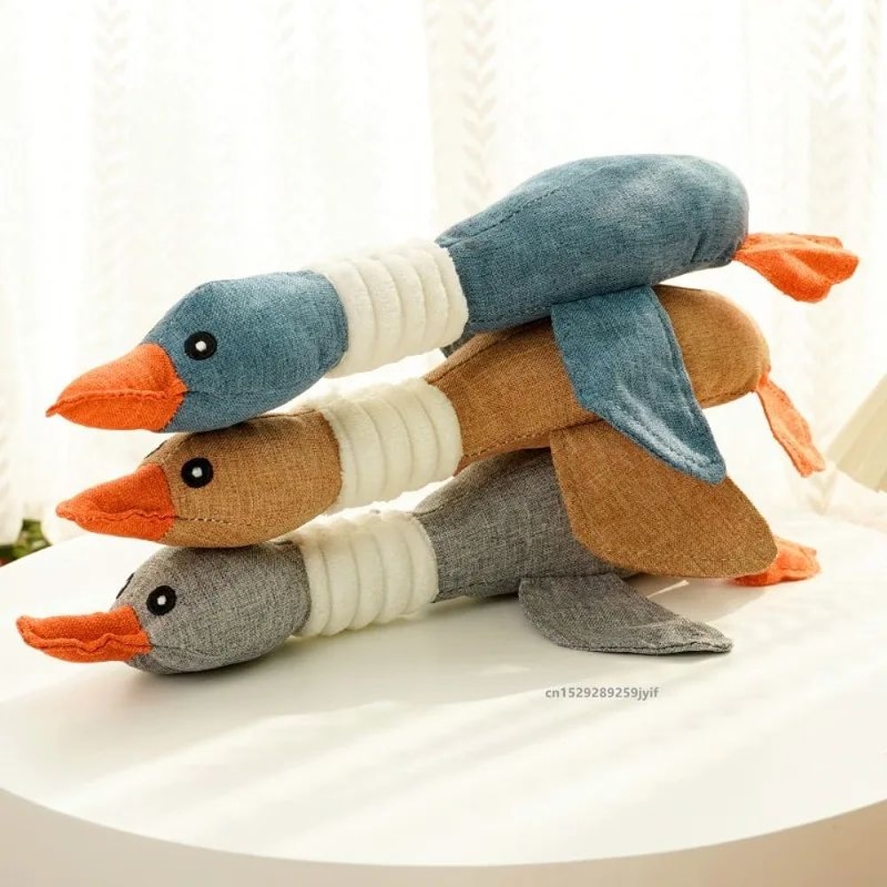Wild Goose Squeaky Dog Cat Chew Toy BiteResistant Teeth Cleaning Interactive Pet Toy 5