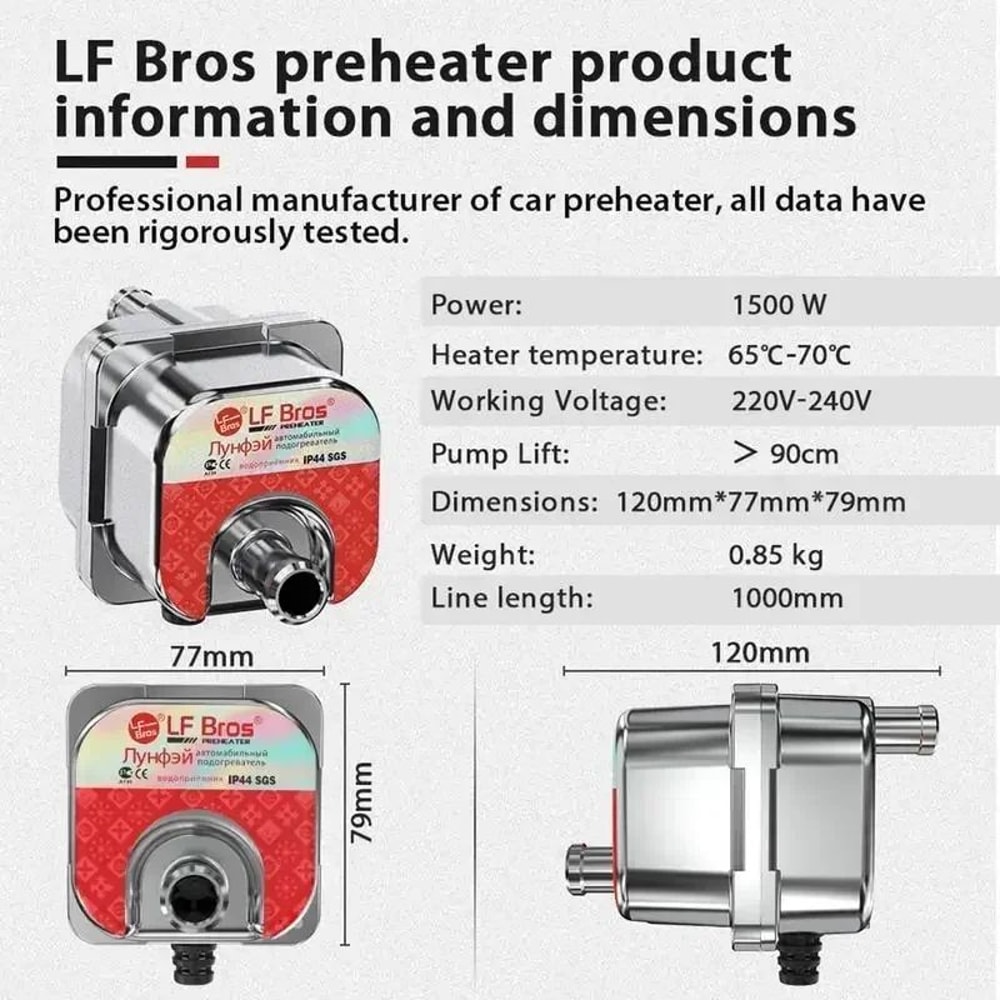 HighPerformance 3000W Diesel Engine Coolant Heater For Cars Trucks 220V 5