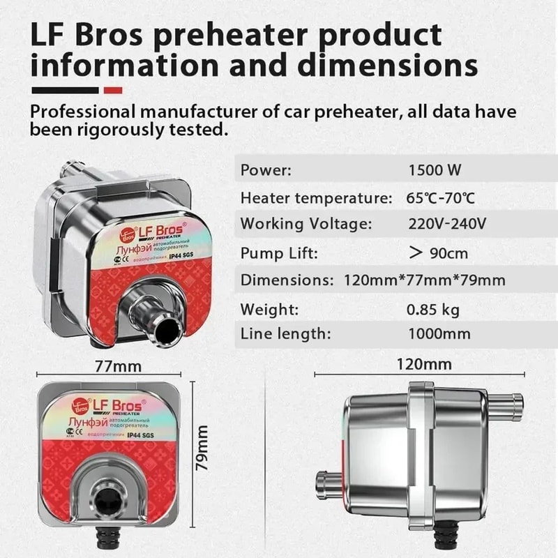 HighPerformance 3000W Diesel Engine Coolant Heater For Cars Trucks 220V 18