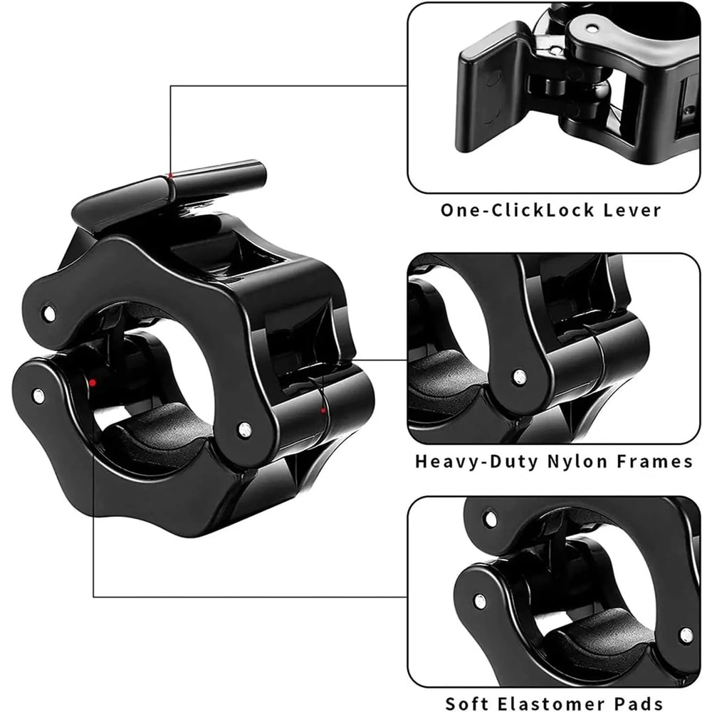 QuickLock Pro 2550mm Barbell Collars For Secure Weightlifting 4
