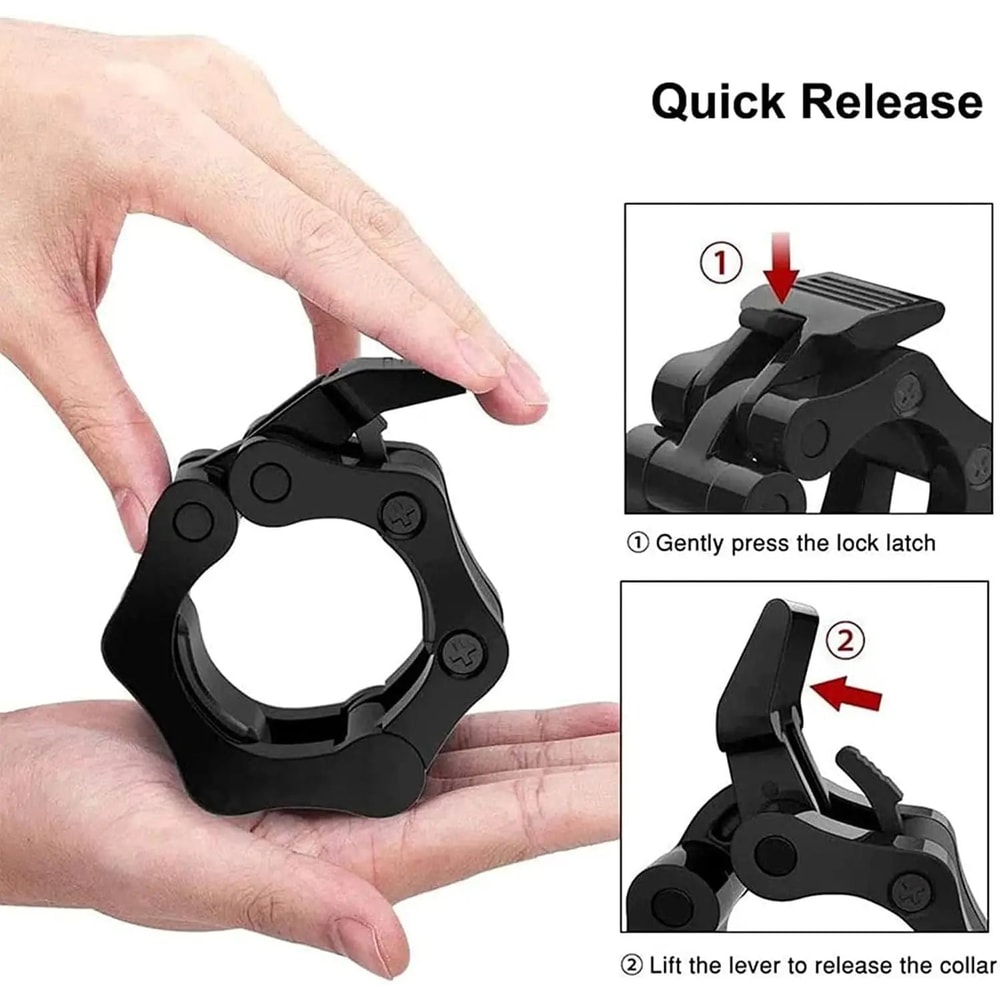 QuickLock Pro 2550mm Barbell Collars For Secure Weightlifting 5