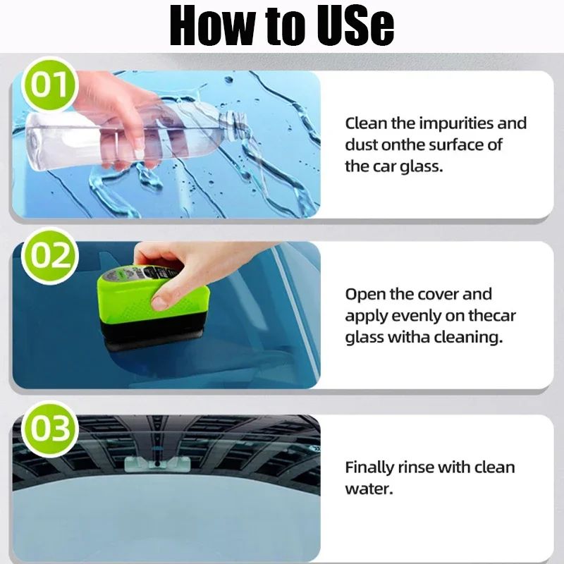 Car Glass Oil Film Remover Wipe Crystal Clear Windshield Window Cleaner 5