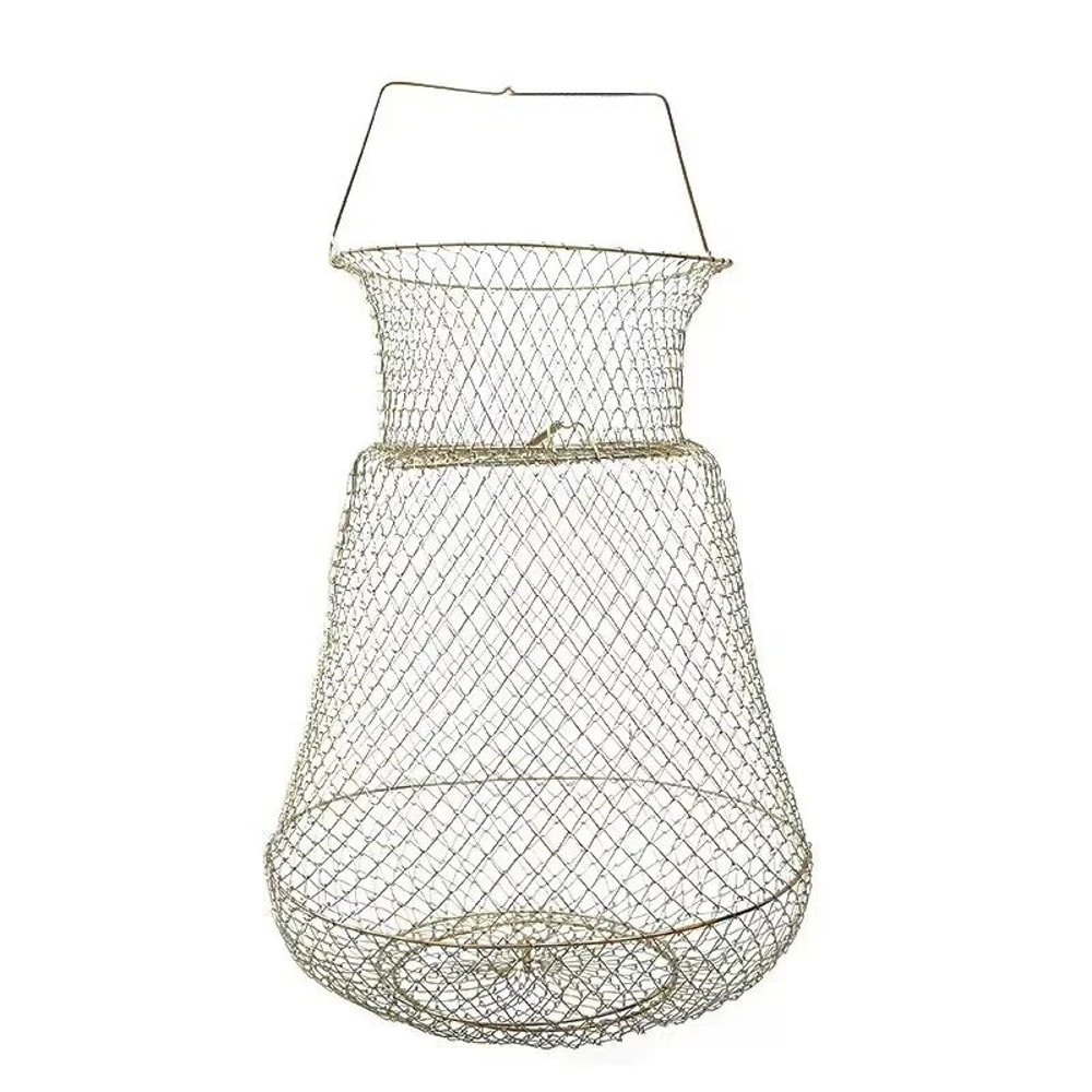 Portable Folding Steel Wire Fish Basket For Live Catch Shrimp Fishing 6
