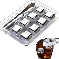 stainless steel whiskey stones reusable ice cubes set for perfectly chilled drinks