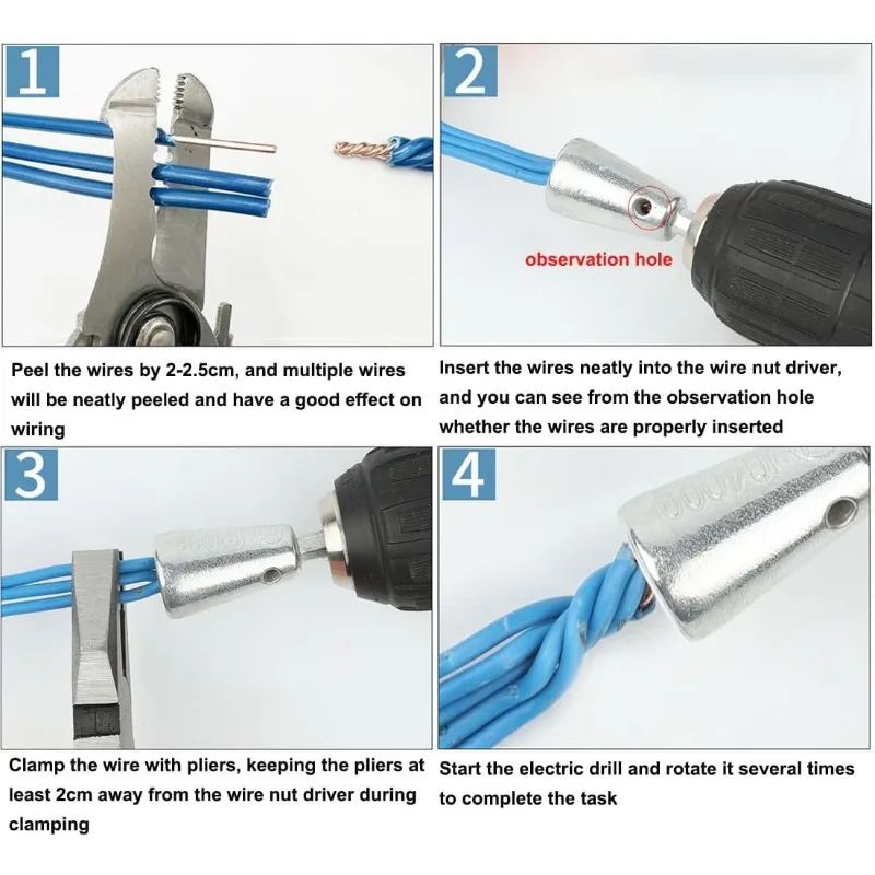 Electric Drill Wire Twisting Tool Fast Secure Cable Connector For Electricians DIY Projects 5