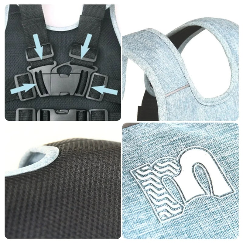 Universal Kids Motorcycle Safety Belt With Adjustable Harness Reflective Grab Handle 4