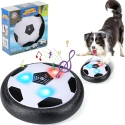 ufo hover ball interactive dog toy with led lights & music for indoor play