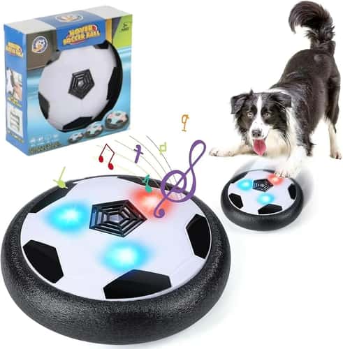 UFO Hover Ball Interactive Dog Toy with LED Lights & Music for Indoor Play