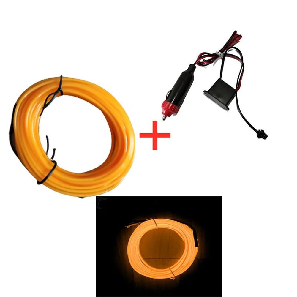 USB Neon LED Car Interior Light Strip Flexible Ambient Lighting 18