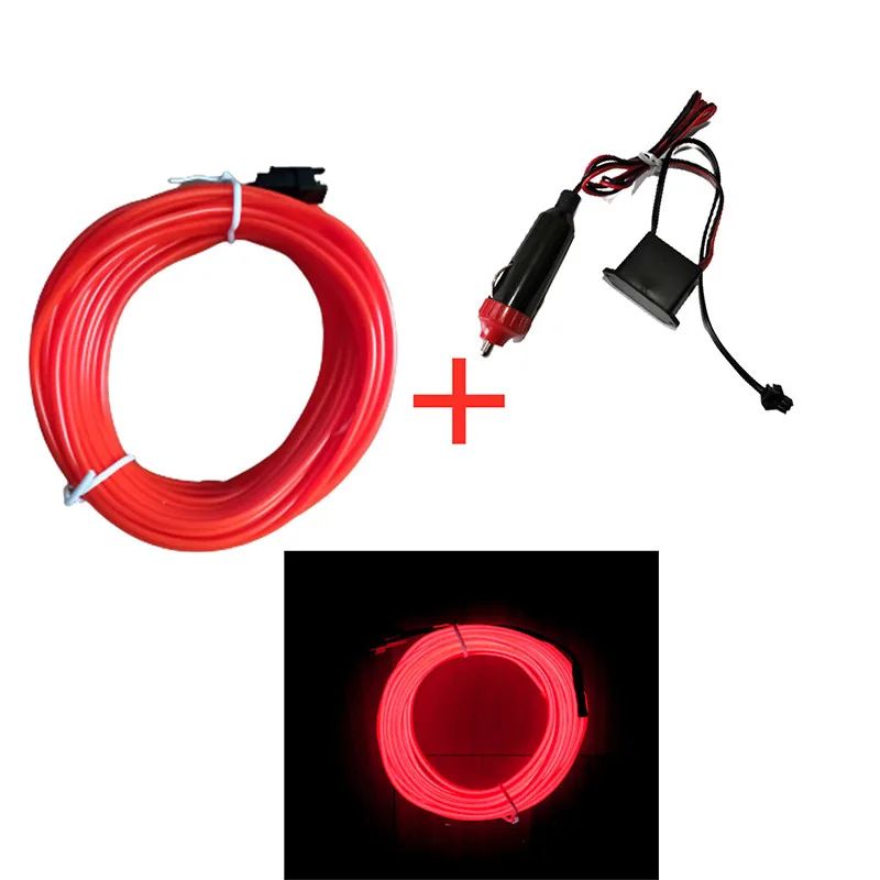 USB Neon LED Car Interior Light Strip Flexible Ambient Lighting 14