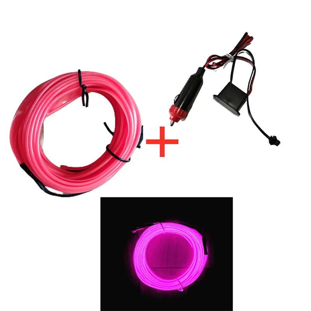 USB Neon LED Car Interior Light Strip Flexible Ambient Lighting 16