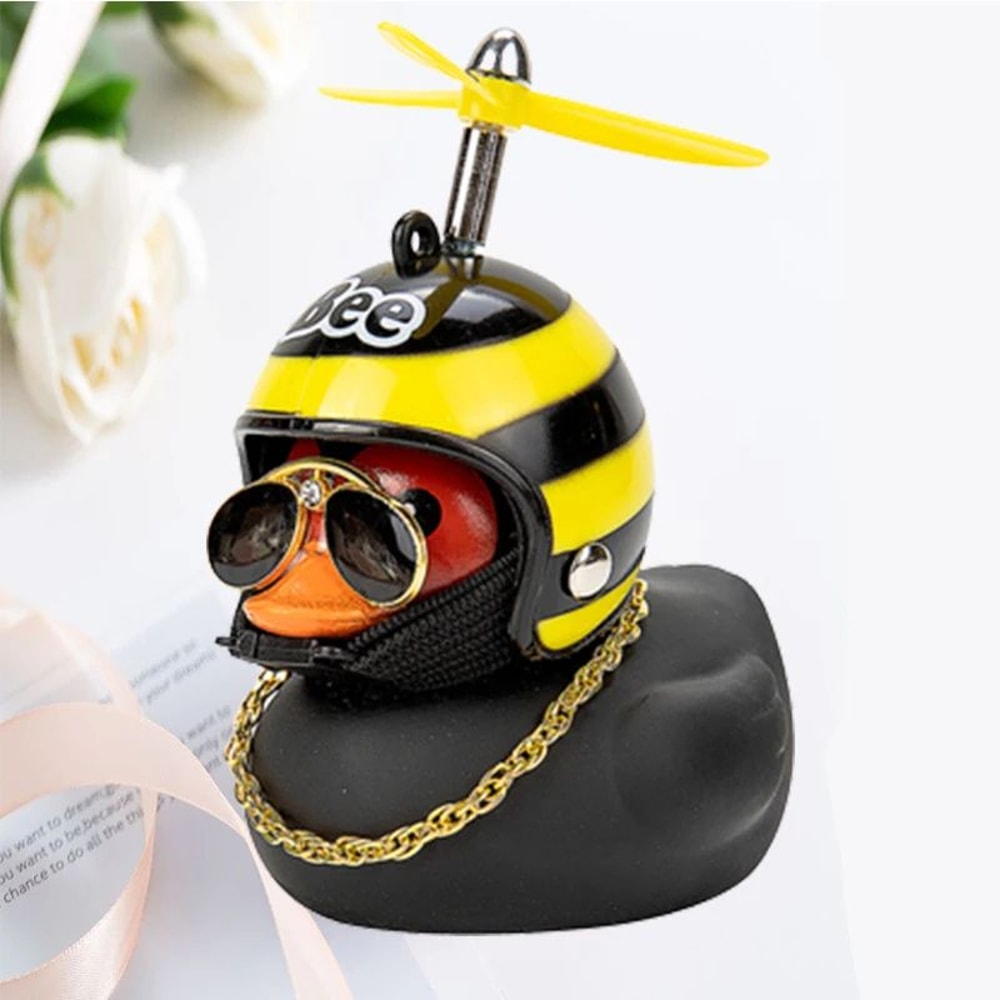 Helmeted Yellow Duck Bike Ornament Cute Bike Duck Accessory For Cycling Motorbike Decor 11