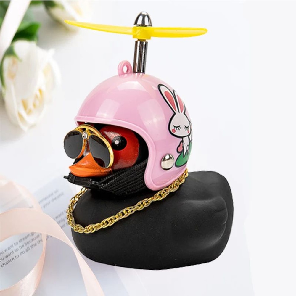 Helmeted Yellow Duck Bike Ornament Cute Bike Duck Accessory For Cycling Motorbike Decor 8